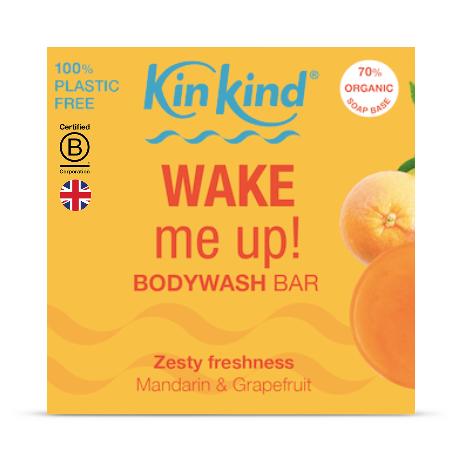 KinKind Wake Me Up solid body wash bar 50g, UK version