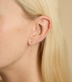 Astrid & Miyu white gold heart chain earrings, UK version