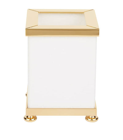 Toilettenbürstenhalter aus Marmor mit goldfarbener Hardware