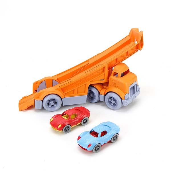 Green Toys Racing Truck with 2 Racing Cars GOODS Superdrug   