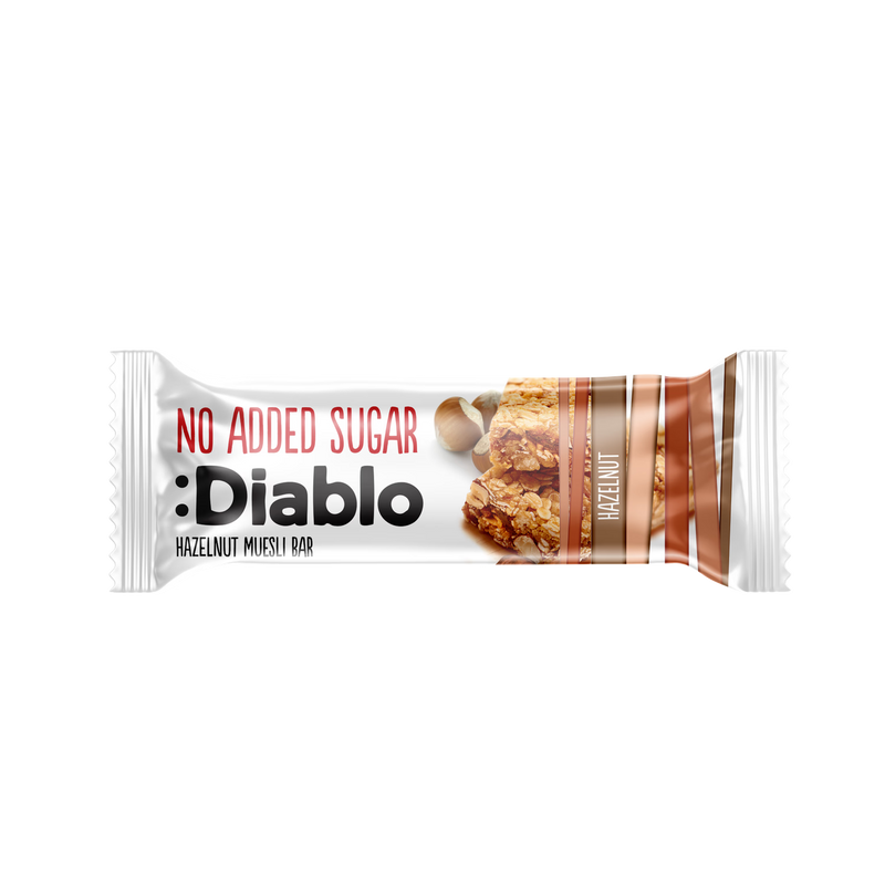 Diablo hazelnut muesli bars 30g pack of 28, UK version