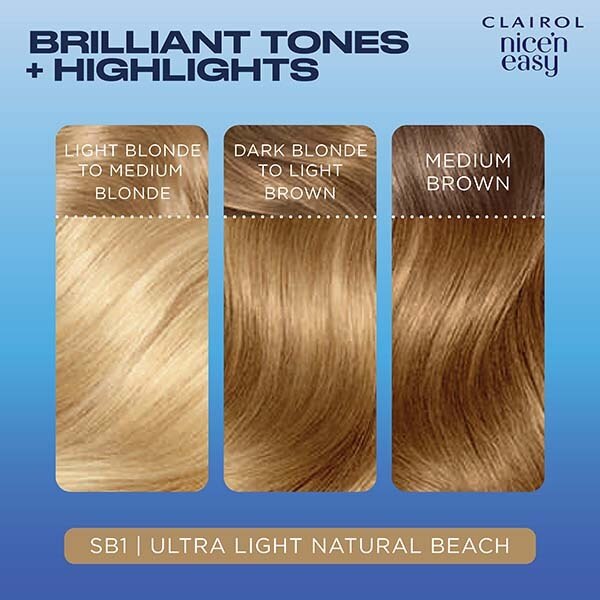 Clairol Nice'n Easy Hair Dye SB1 Ultra Light Beach Blonde GOODS Superdrug   