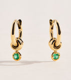 Spinelli Kilcollin yellow gold and emerald hoop earrings, UK version