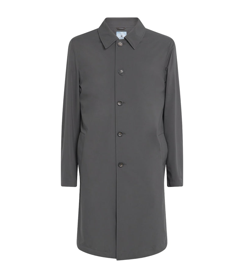Regular Fit Virgin Wool Overcoat with Notched Lapels