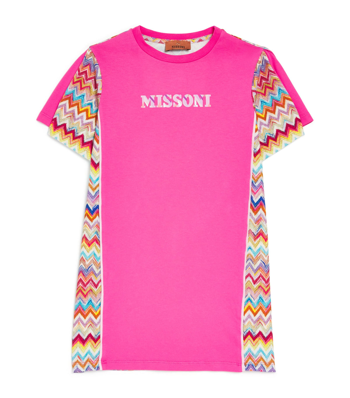 Missoni Kids Cotton Zigzag Trim Dress 4-14 Years, imported from the UK