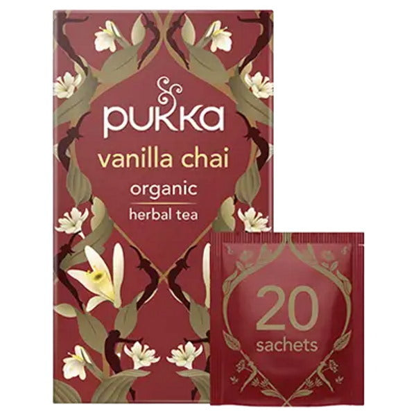 Pukka Herbs Vanilla Chai tea 20 teabags, imported from the UK