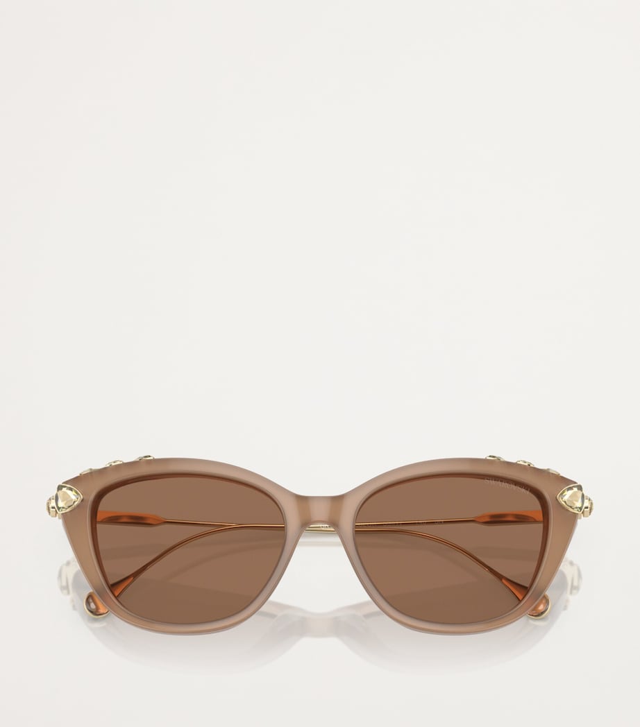 Swarovski SK6010 cat eye sunglasses with crystal embellishment, imported from the UK