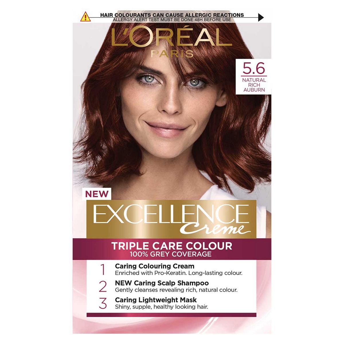 L’Oréal Paris Excellence Crème Permanent Hair Dye, Up to 100% Grey Hair Coverage, 5.6 Natural Rich Auburn GOODS Boots   