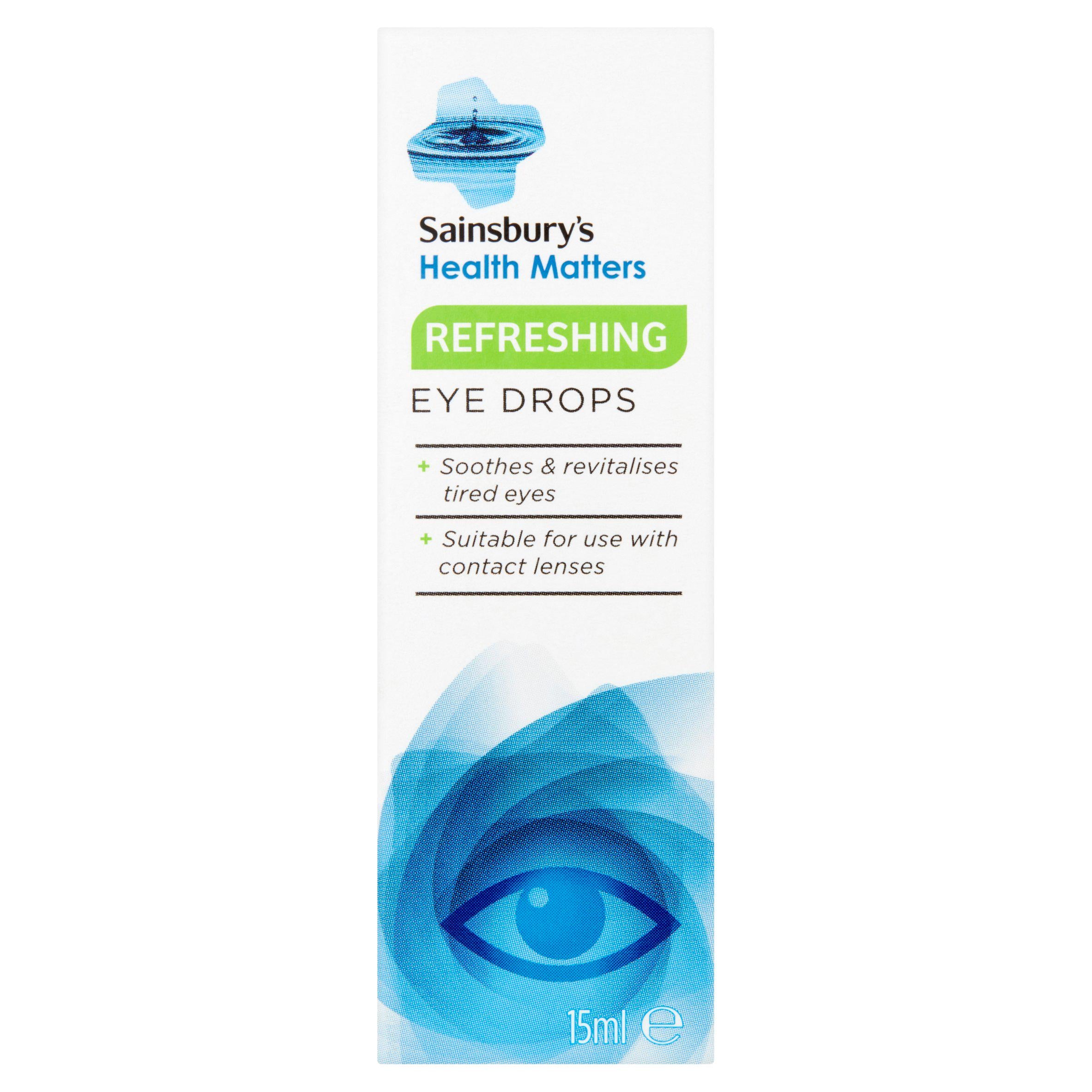 Sainsbury's Refreshing Drops 15ml eye & contact lens care Sainsburys   