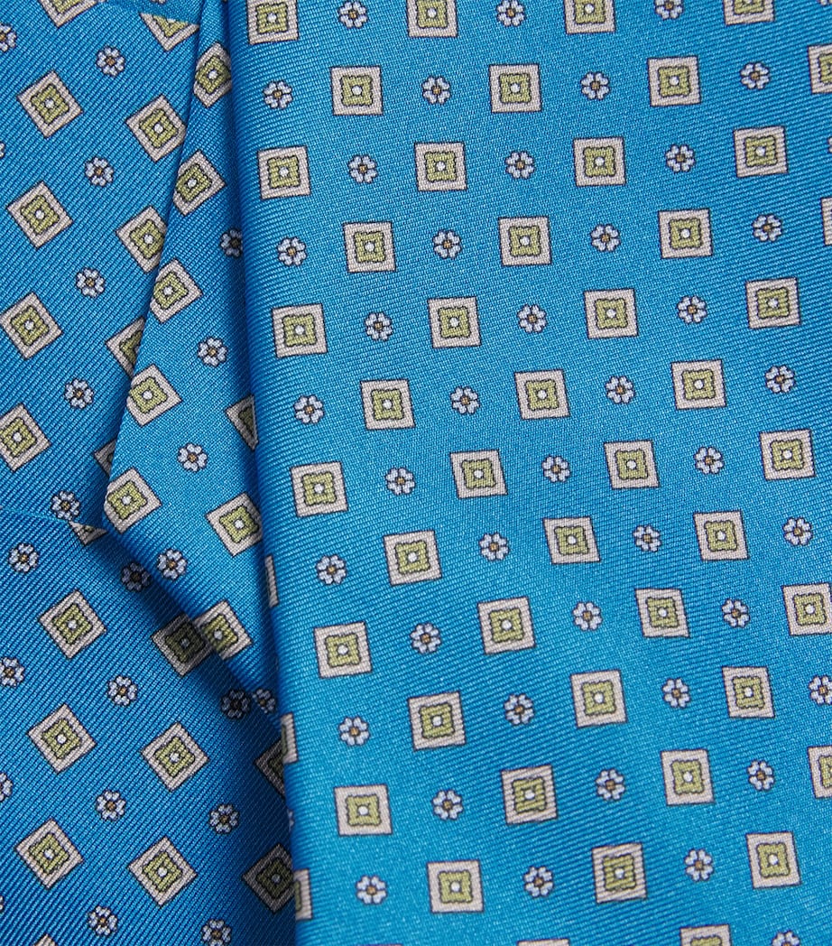 Eton silk jacquard tie floral design 8cm (British brand)