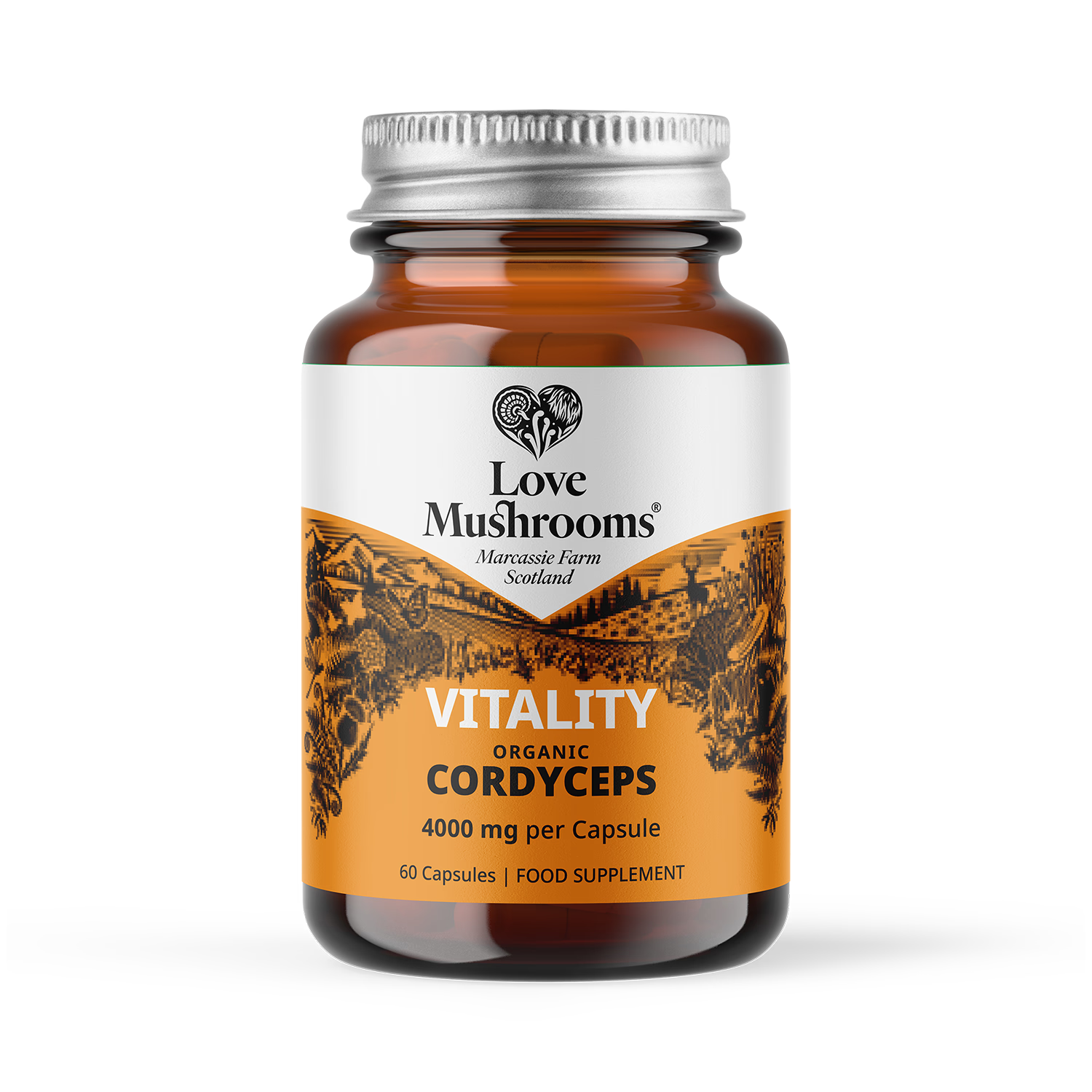 Love Mushrooms organic cordyceps capsules 4000mg - British product