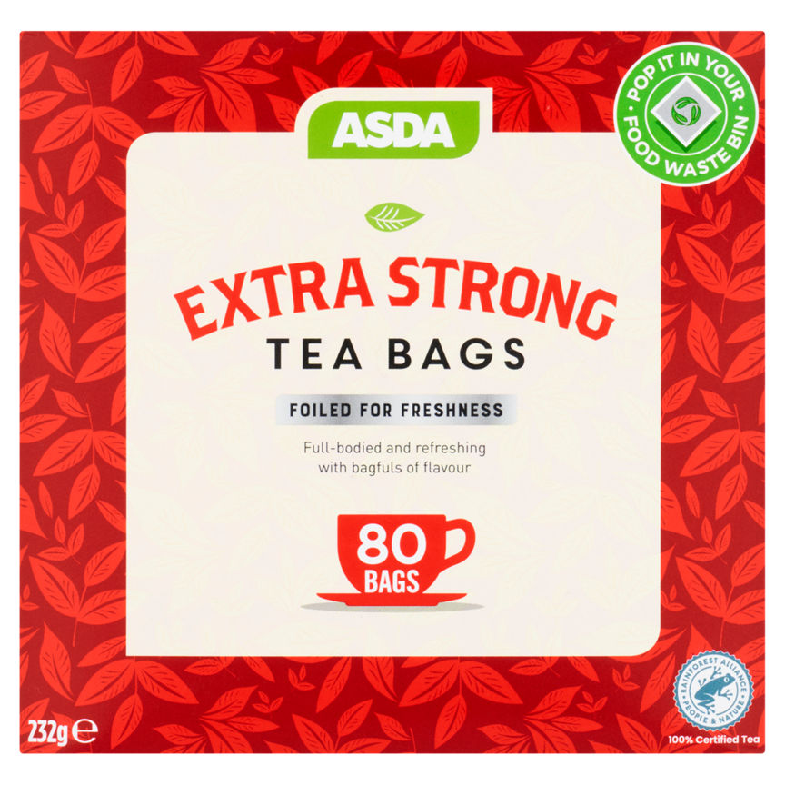 ASDA Extra Strong 80 Tea Bags 232g