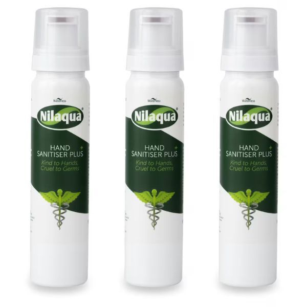 Nilaqua alcohol free sanitiser triple pack 90ml (British brand)