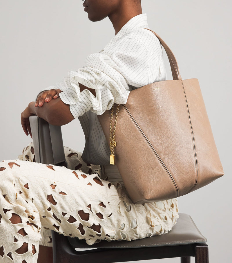 Chloé medium leather Spin tote bag, imported from the UK