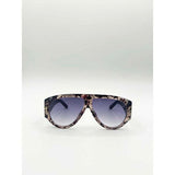 SVNX oversized rounded sunglasses brown black, UK version