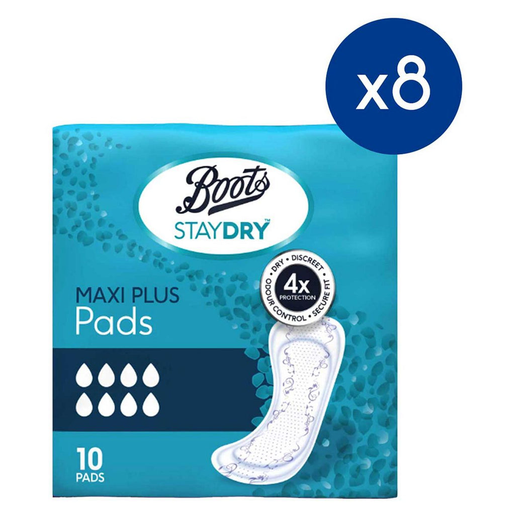 Staydry Maxi Plus Liners for Heavy Incontinence 8 Pack Bundle – 80 Liners