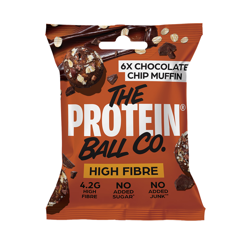 Ballsy chocolate chip muffin balls high fibre (British brand)
