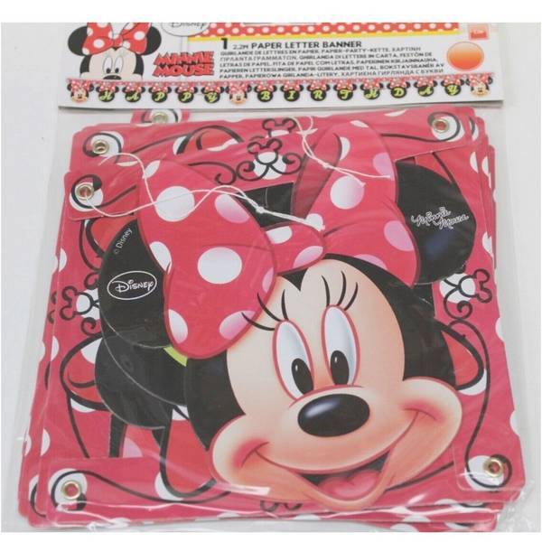 Disney Minnie Mouse Happy Birthday banner 2.1m, UK version