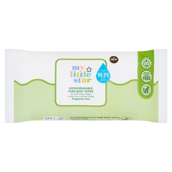 Superdrug My Little Star Biodegradable Pure Baby Wipes 60 GOODS Superdrug   