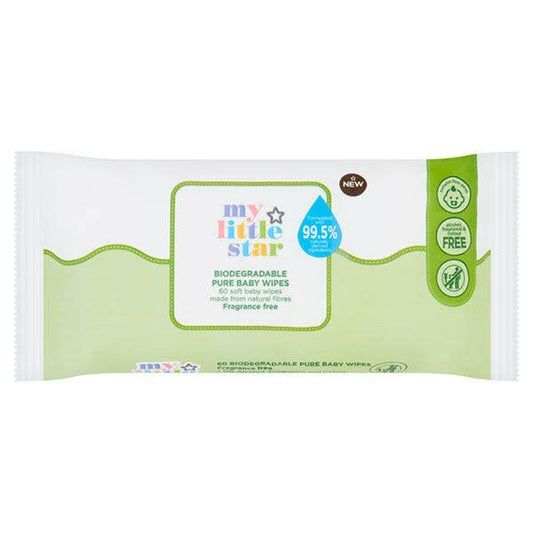 Superdrug My Little Star Biodegradable Pure Baby Wipes 60