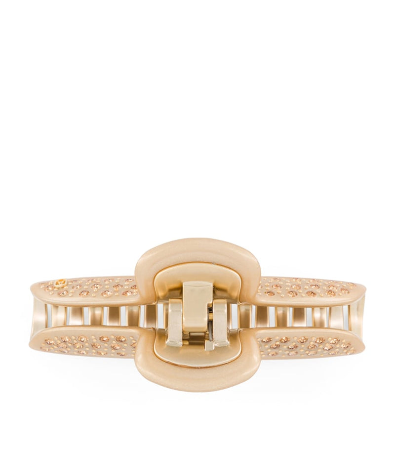 Alexandre de Paris claw clip gold-plated crystal-embellished, UK version