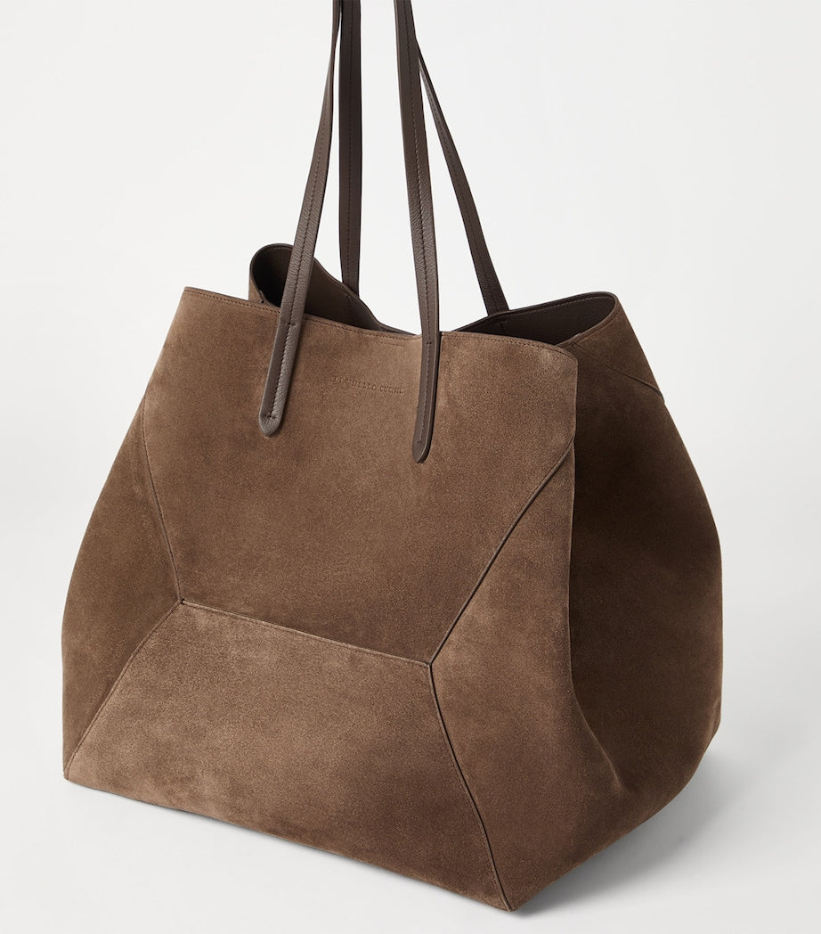 Brunello Cucinelli large suede duo tote bag (British brand)
