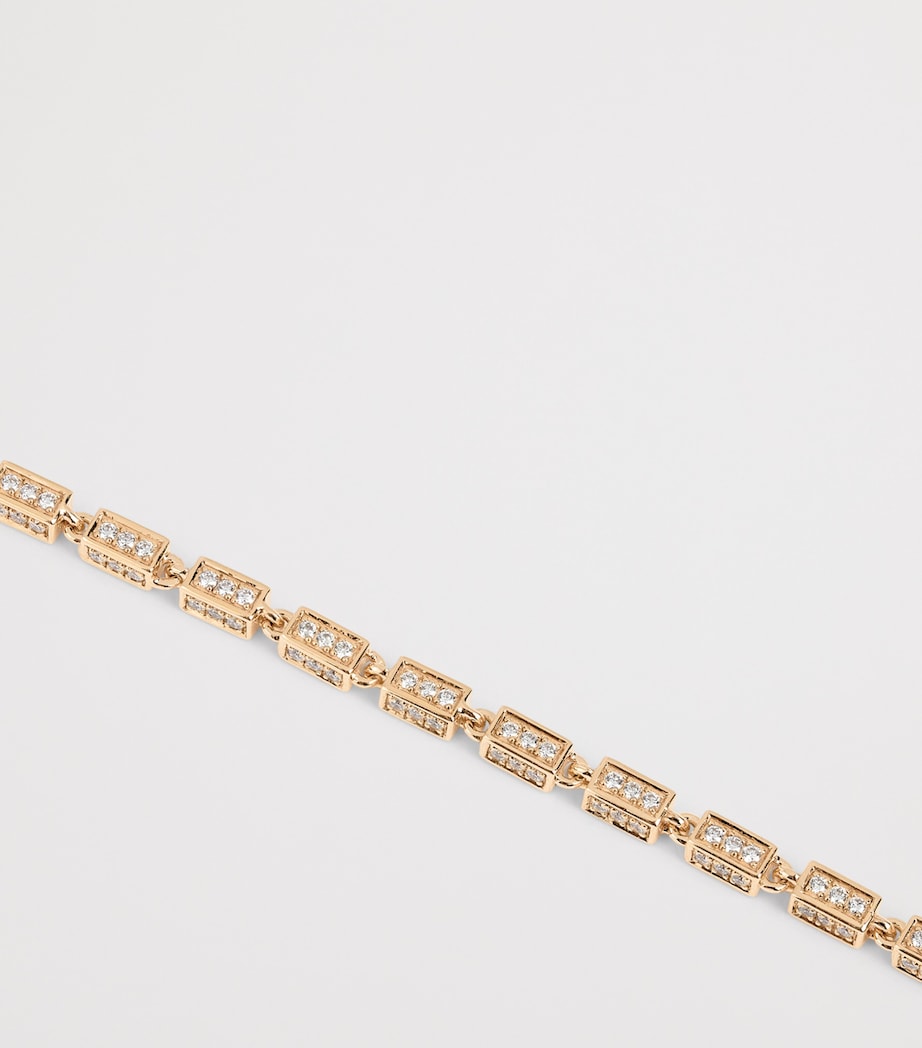 Suzanne Kalan rose gold diamond block chain bracelet - British product