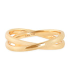 Astrid & Miyu crossover illusion band ring, gold-plated sterling silver, imported from the UK