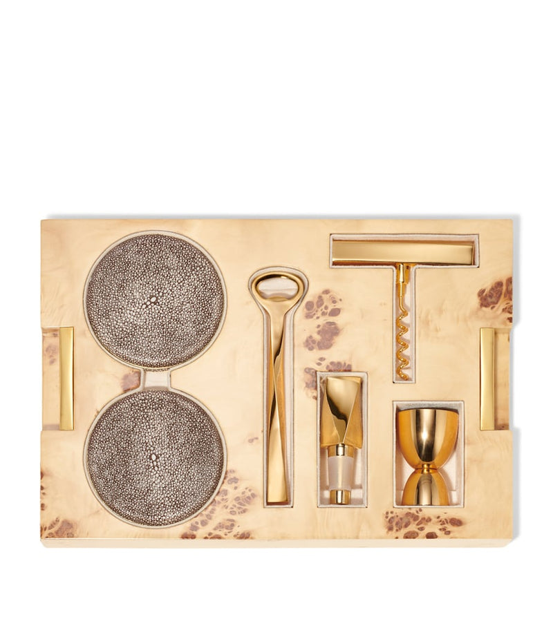 مجموعة Aerin Shagreen Classic Bar، مستوردة من المملكة المتحدة
