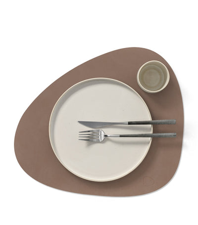 Harrods Large Curve Table Mat Set of 4 in Recycled Leather with Rubberised Finish- Buy online at McGrocer