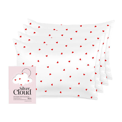 Superdrug Silver Cloud Silver Ion Infused Satin Pillowcase Heart Print - 4 Pack- Buy online at McGrocer