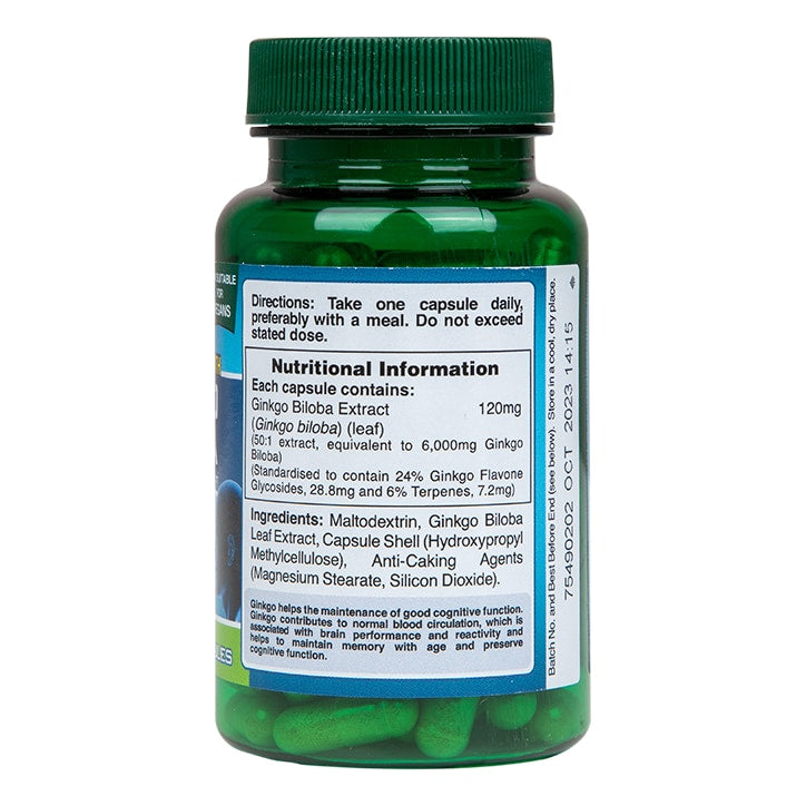 Holland & Barrett Maximum Strength Ginkgo Biloba 120mg 100 Capsules Ginkgo Biloba Supplements Holland&Barrett   