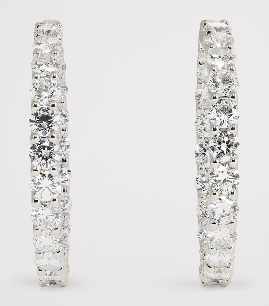 Harrods white gold diamond hoop earrings 8.40ctw, imported from the UK