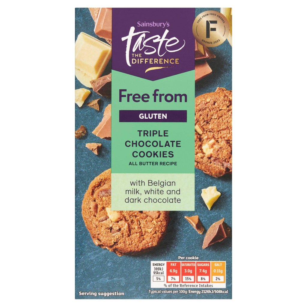 Sainsbury's Free From Triple Chocolate Cookies, Taste the Difference 150g