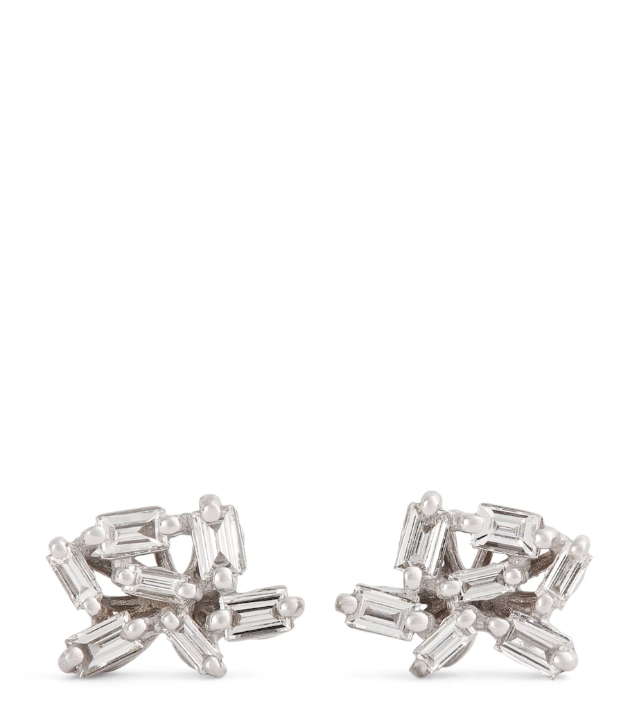 Suzanne Kalan diamond cluster stud earrings, imported from the UK
