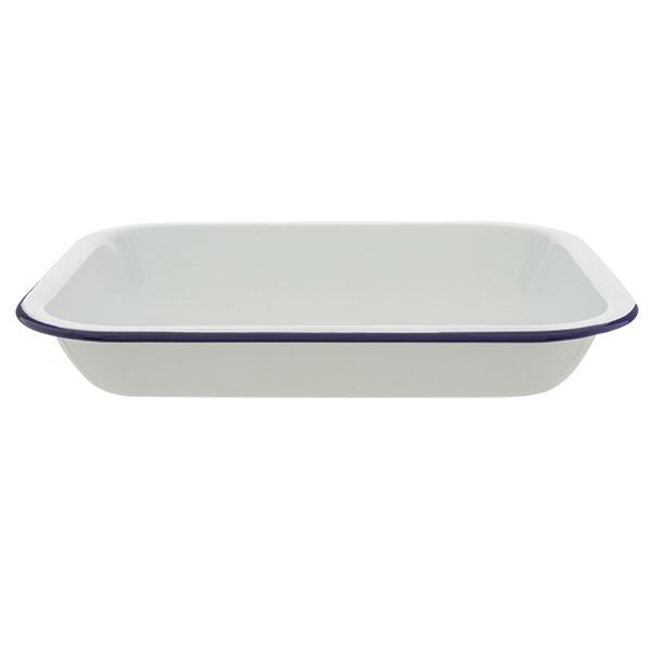 Falcon Rectangular Enamel Roaster Blue 28cm GOODS Sainsburys   