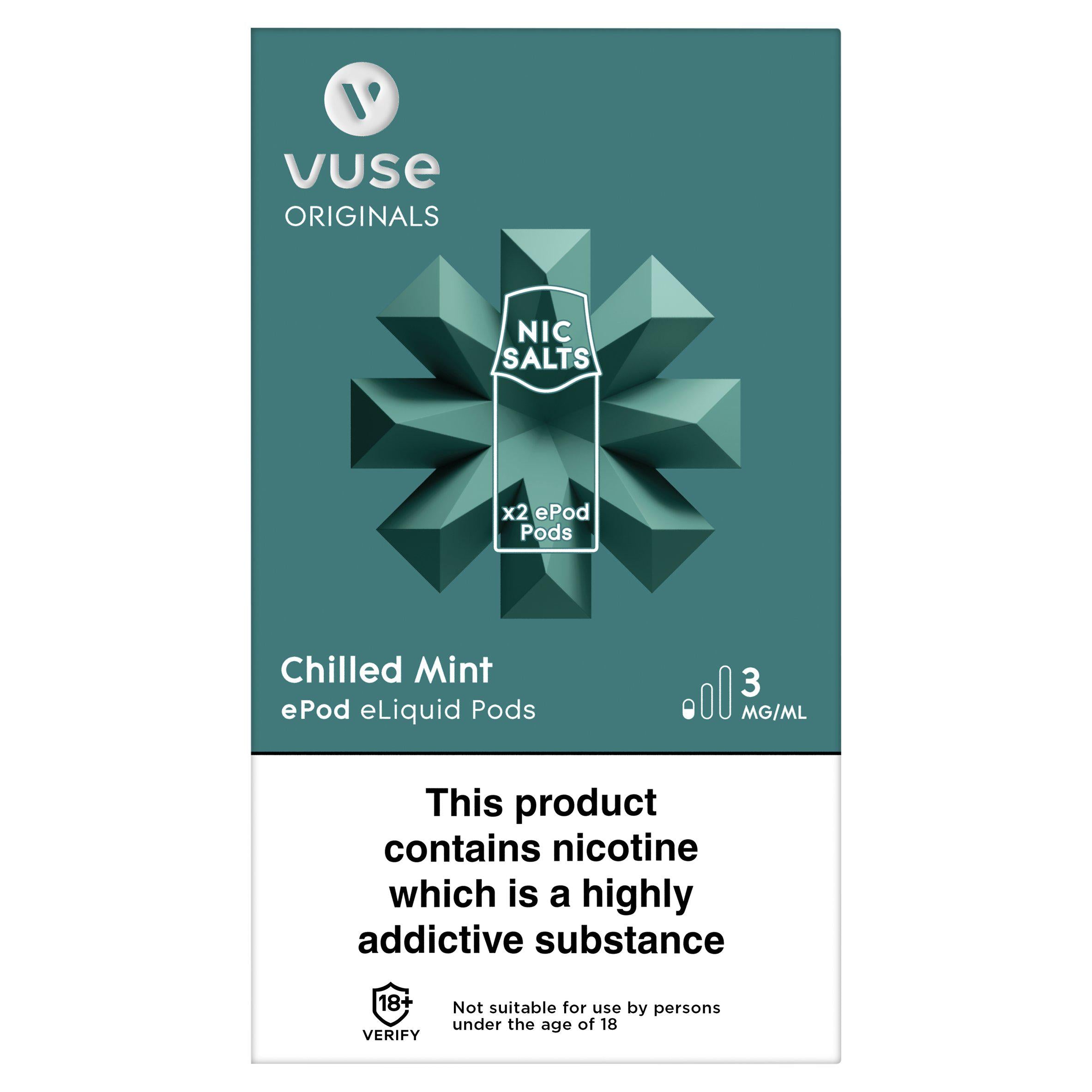 Vuse Originals Chilled Mint ePod eLiquid Pods 3mg GOODS Sainsburys   