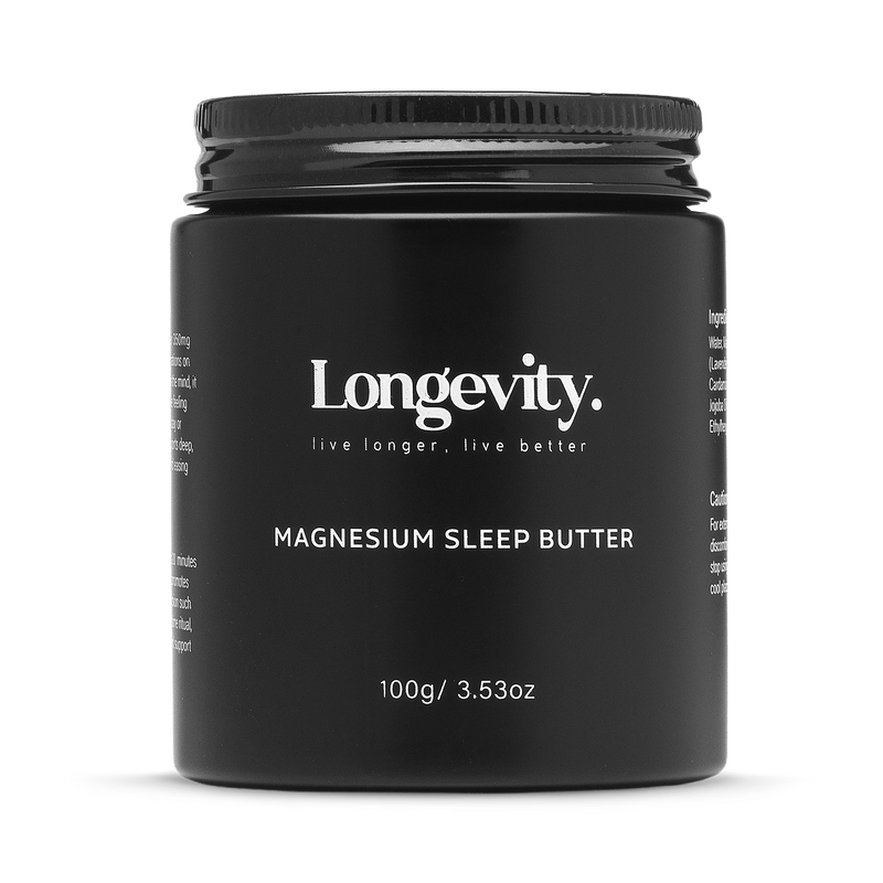 Longevity magnesium sleep butter, (British brand)