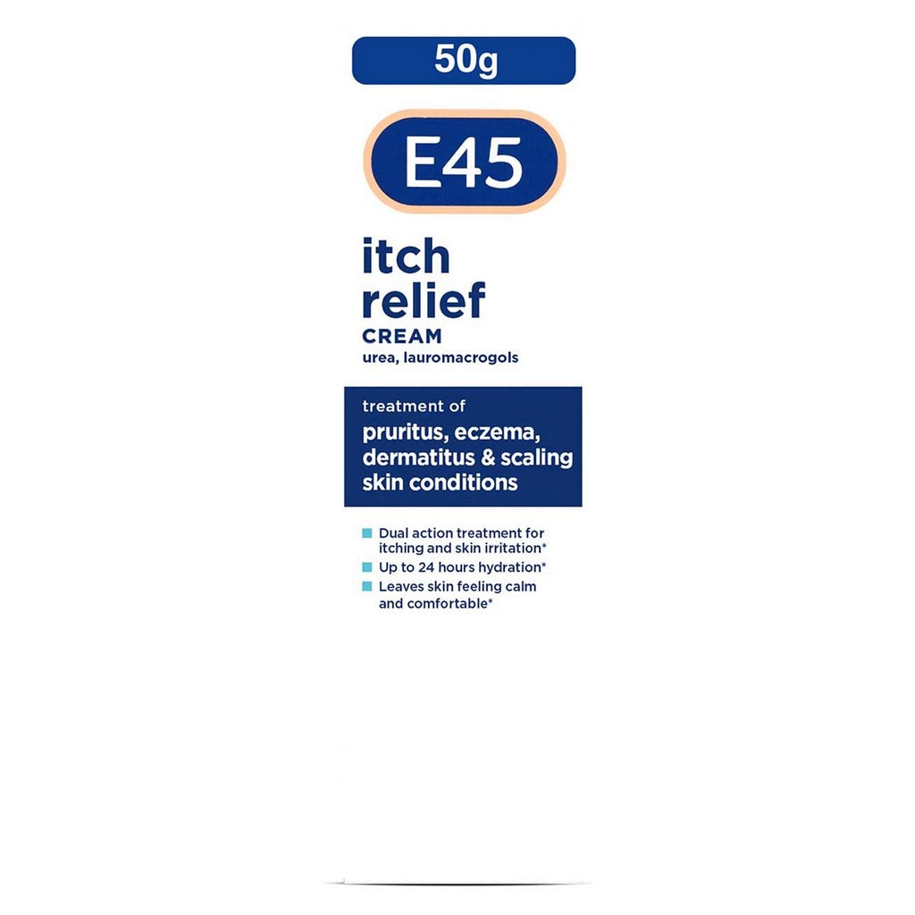 E45 Itch Relief Cream for Itchy, Irritated and Eczema Prone Skin - 50g