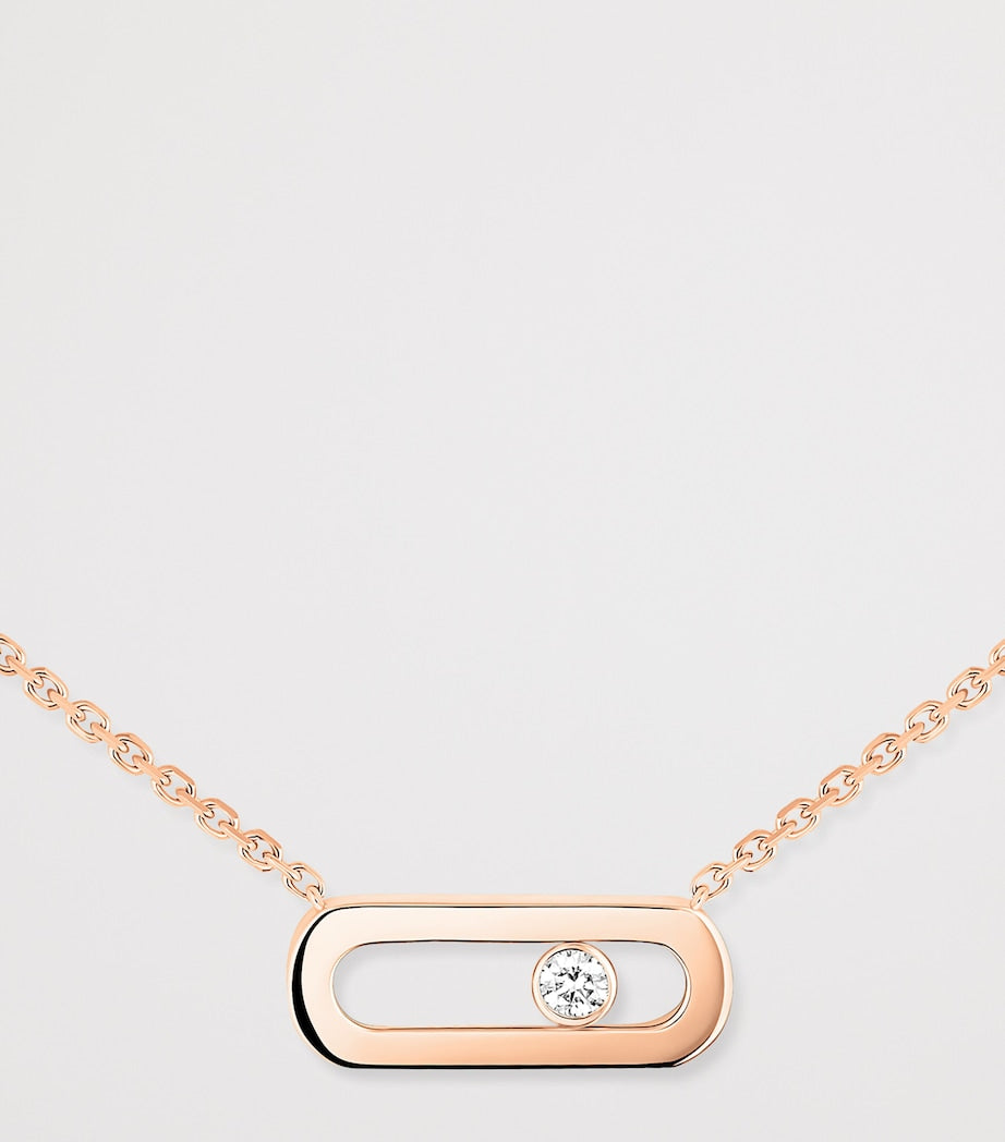 Messika Move Uno pink gold diamond necklace 0.02ct (British brand)