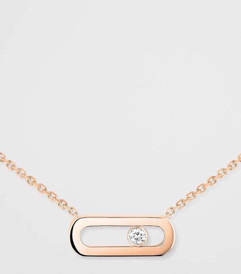 Messika Move Uno pink gold diamond necklace 0.02ct (British brand)