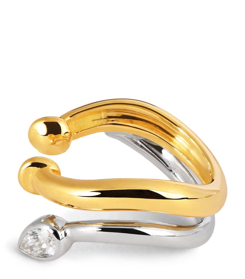 L'Atelier Nawbar Boa Double Ear Cuff with diamond, imported from the UK