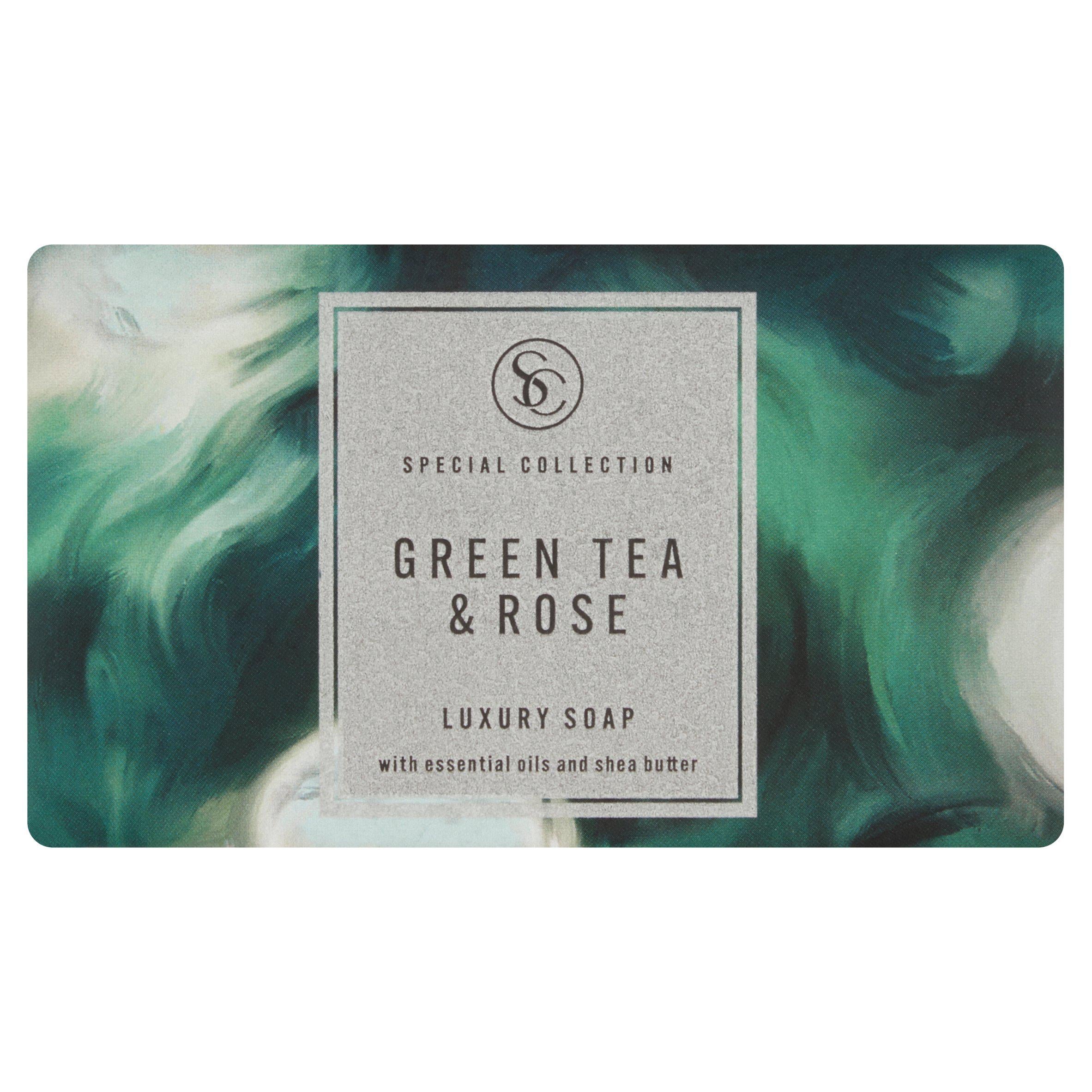 Sainsbury's The Collection Green Tea & Rose Luxury Soap 200g GOODS Sainsburys   