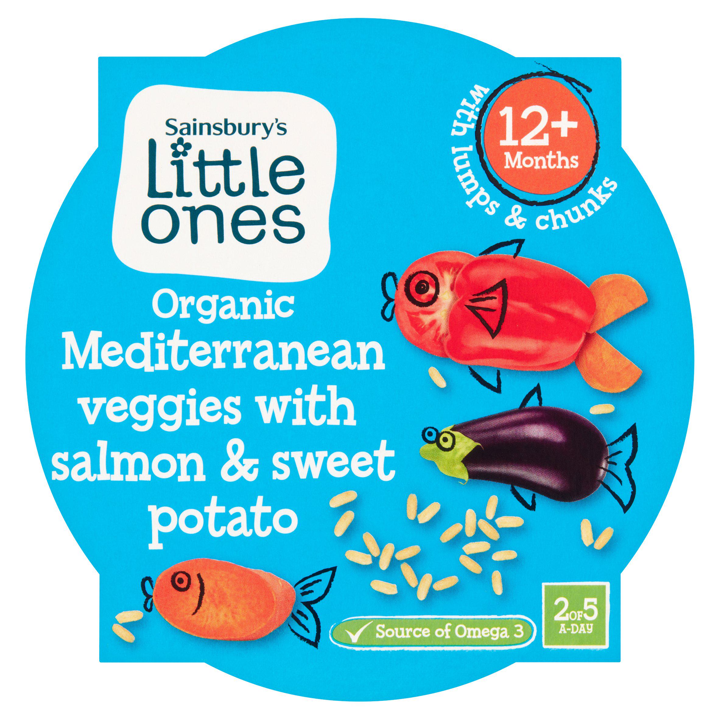 Sainsbury's Little Ones Organic Mediterranean Veggies with Salmon & Sweet Potato 12+ Months 200g GOODS Sainsburys   