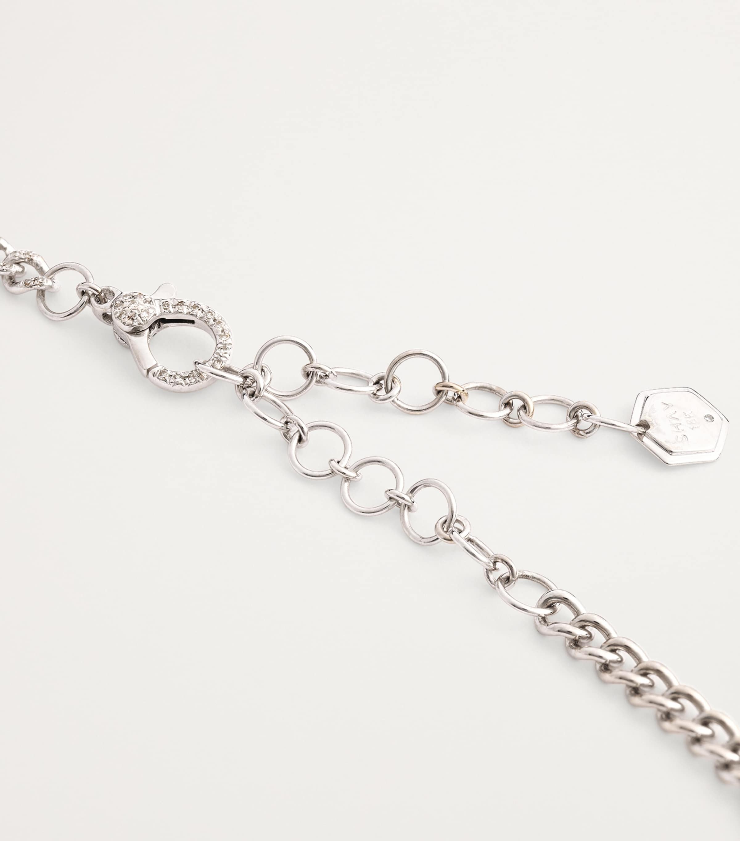 SHAY white gold diamond baby link choker necklace - British product