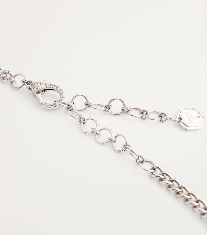 SHAY white gold diamond baby link choker necklace - British product