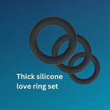 Loving Joy thick silicone cock rings 3 pack grey, UK version