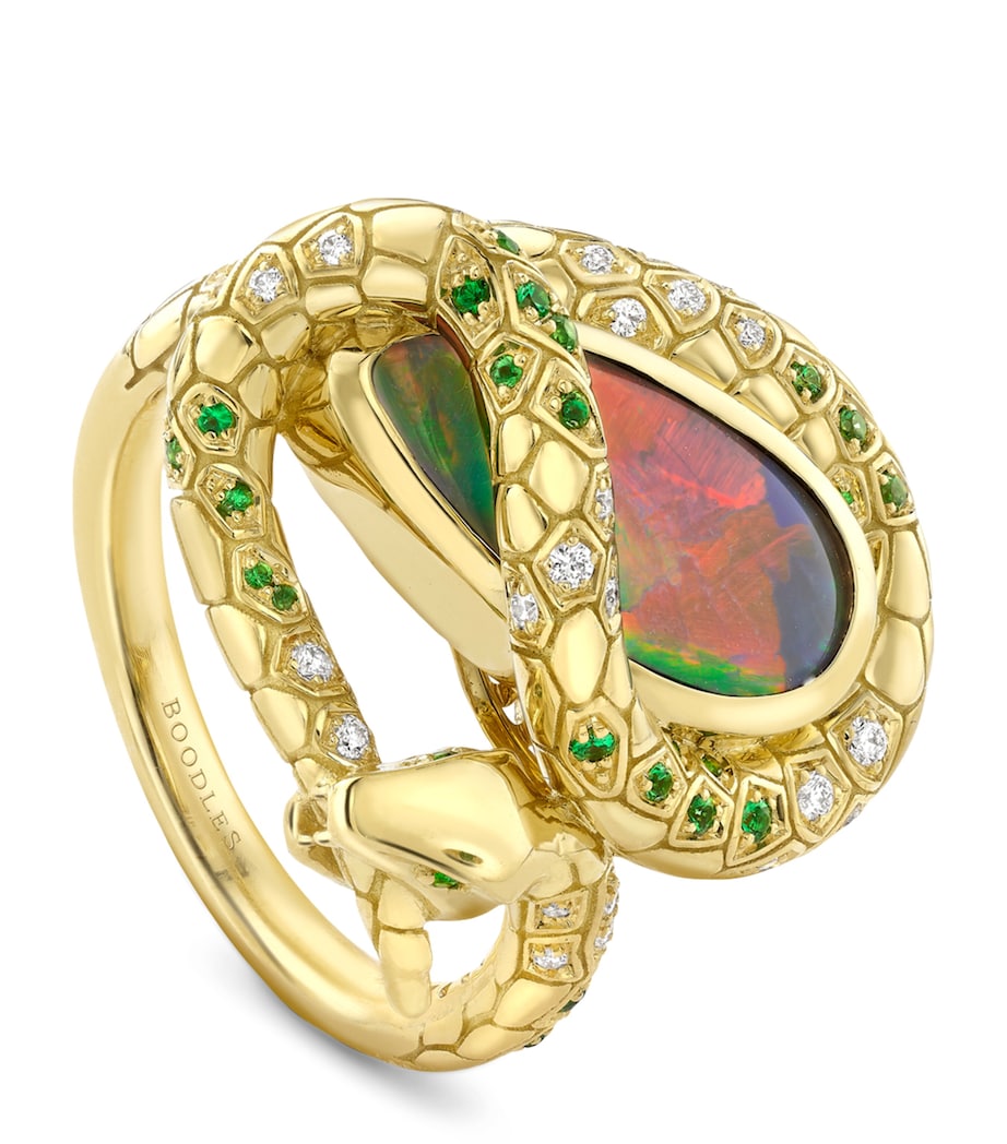 Boodles Green Mamba ring with diamonds and opal (British brand)