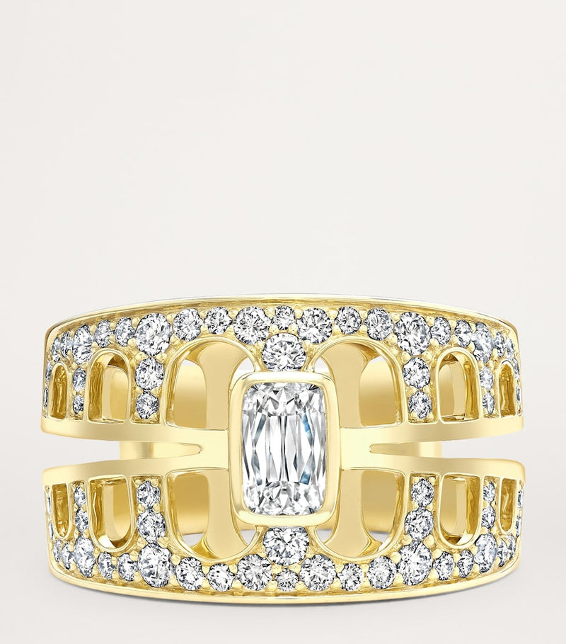 Boodles Perspective ring in 18kt yellow gold with diamonds, UK version