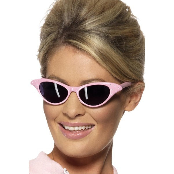 Smiffys pink sunglasses with diamante, UK version